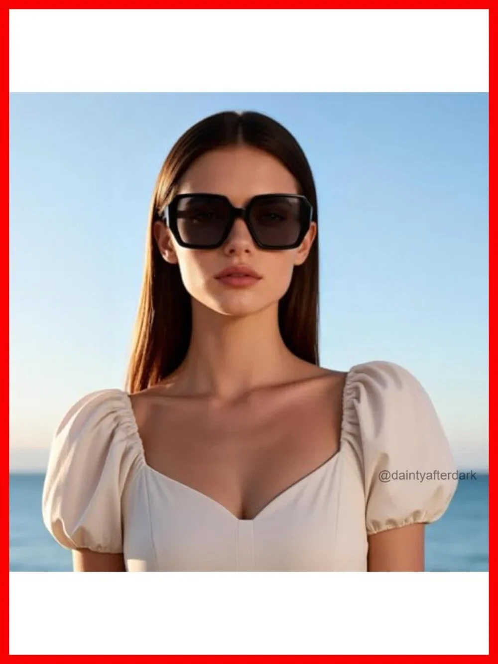 Oversized Square Sunglasses Women Trendy Fashion UV400 Protection Retro Shades